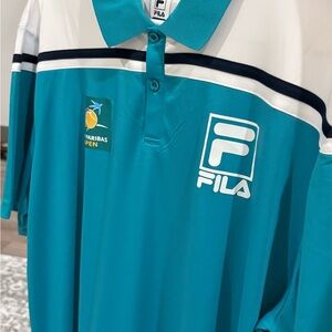 Fila Turquoise Polo with Logo and Patch